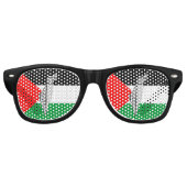 Palestina Vlag en Kaart met Keffiyeg Patroon Retro Zonnebril (Voorkant)
