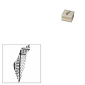 Palestina Vlag en Kaart met Keffiyeg Patroon Rubberstempel (Gestempeld)