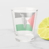 Palestina Vlag en Kaart met Keffiyeg Patroon Shot Glas (Achterkant)