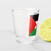 Palestina Vlag en Kaart met Keffiyeg Patroon Shot Glas (Links)