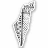Palestina Vlag en Kaart met Keffiyeg Patroon Sticker (Voorkant)