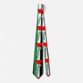 Palestina Vlag en Kaart met Keffiyeg Patroon Stropdas (Voorkant)