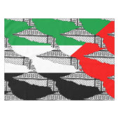 Palestina Vlag en Kaart met Keffiyeg Patroon Tafelkleed (Voorkant (Horizontaal))