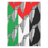 Palestina Vlag en Kaart met Keffiyeg Patroon Tafelkleed (Voorkant)
