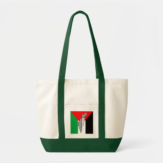 Palestina Vlag en Kaart met Keffiyeg Patroon Tote Bag (Voorkant)