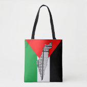 Palestina Vlag en Kaart met Keffiyeg Patroon Tote Bag (Voorkant)
