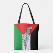 Palestina Vlag en Kaart met Keffiyeg Patroon Tote Bag (Achterkant)
