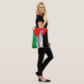 Palestina Vlag en Kaart met Keffiyeg Patroon Tote Bag (Op model)