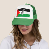 Palestina Vlag en Kaart met Keffiyeg Patroon Trucker Pet (In situ)