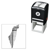 Palestina Vlag en Kaart met Keffiyeg Patroon Zelfinktende Stempel (In situ)