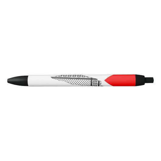 Palestina Vlag en Kaart met Keffiyeg Patroon Zwarte Inkt Pen (Voorkant)