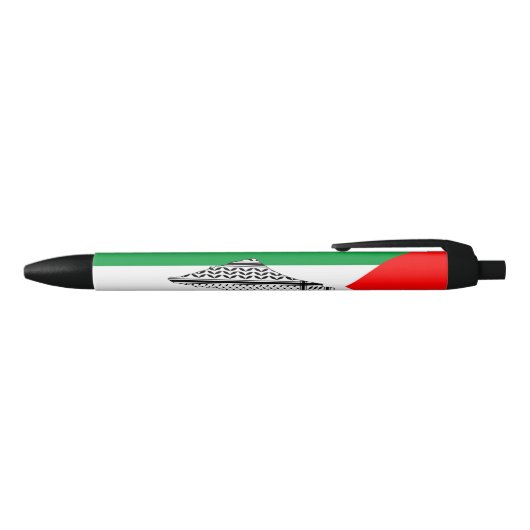 Palestina Vlag en Kaart met Keffiyeg Patroon Zwarte Inkt Pen (Bovenkant)
