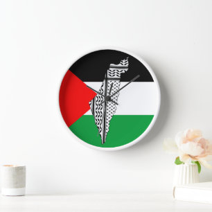 Palestina Vlag en Kaart met Keffiyeh Patroon