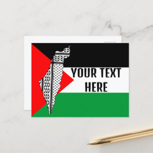 Palestina Vlag en Kaart met Keffiyeh Patroon