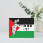 Palestina Vlag en Kaart met Keffiyeh Patroon (Staand voorkant)