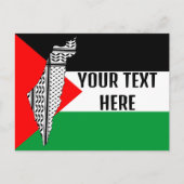Palestina Vlag en Kaart met Keffiyeh Patroon (Voorkant)