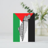 Palestina Vlag en Kaart met Keffiyeh Patroon (Staand voorkant)
