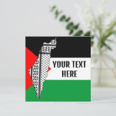 Palestina Vlag en Kaart met Keffiyeh Patroon (Staand voorkant)