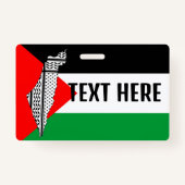 Palestina Vlag en Kaart met Keffiyeh Patroon Badge (Achterkant)