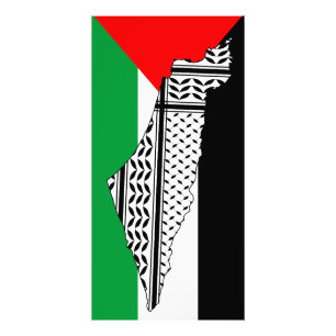 Palestina Vlag en Kaart met Keffiyeh Patroon Foto Afdruk