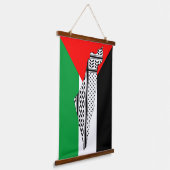 Palestina Vlag en Kaart met Keffiyeh Patroon Hangend Wandkleed (Gebogen)