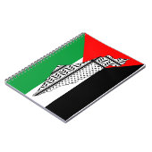 Palestina Vlag en Kaart met Keffiyeh Patroon Notitieboek (Linkerzijde)
