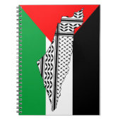 Palestina Vlag en Kaart met Keffiyeh Patroon Notitieboek (Voorkant)
