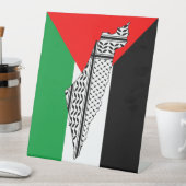 Palestina Vlag en Kaart met Keffiyeh Patroon Reclamebord Met Voetstuk (Insitu)