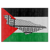 Palestina Vlag en Kaart met Keffiyeh Patroon Snijplank (Voorkant)