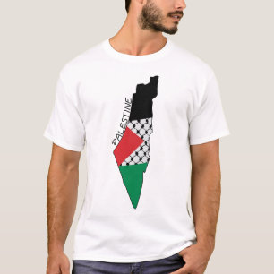 Palestina vlag kaart Palestijnse Kufiya patroon T-shirt