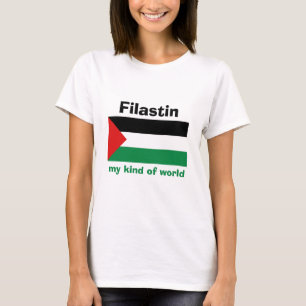 Palestina Vlag + Kaart + Tekst T-shirt
