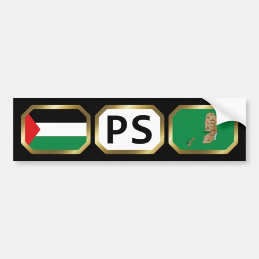 Palestina Vlag Landkaart Code bumpersticker (Voorkant)