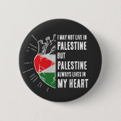Palestina vlag menselijk hart ronde button 5,7 cm (Voorkant)