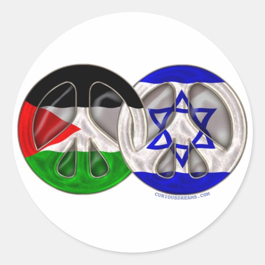 Palestina - vrede Israël Ronde Sticker (Voorkant)