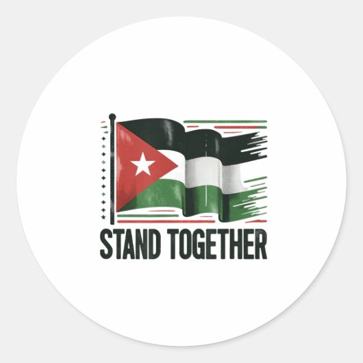 Palestina Vrede Ronde Sticker (Voorkant)