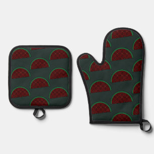 Palestina watermeloen Borduurwerk rode tatreez Ovenwant & Pannenlap Set