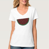 Palestina watermeloen Borduurwerk rode tatreez T-shirt (Voorkant)