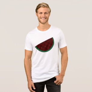 Palestina watermeloen Borduurwerk rode tatreez Tri-Blend Shirt