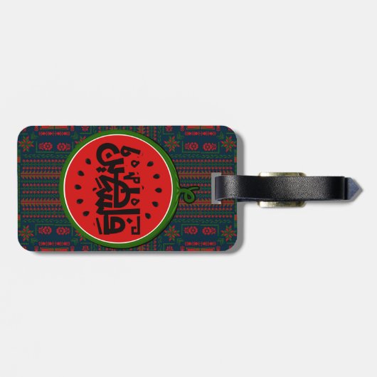 Palestina watermeloen-Palestina Arabisch woord"فلس Bagagelabel (Achterkant horizontaal)