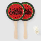 Palestina watermeloen-Palestina Arabisch woord"فلس Handwaaier (Voorkant en achterkant)