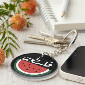 Palestina watermeloen-Palestina Arabisch woord"فلس Sleutelhanger (Voorkant Rechts)