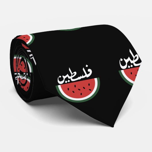 Palestina watermeloen-Palestina Arabisch woord"فلس Stropdas (Opgerold)