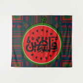 Palestina watermeloen-Palestina Arabisch woord"فلس Wandkleed (Voorkant (horizontaal))