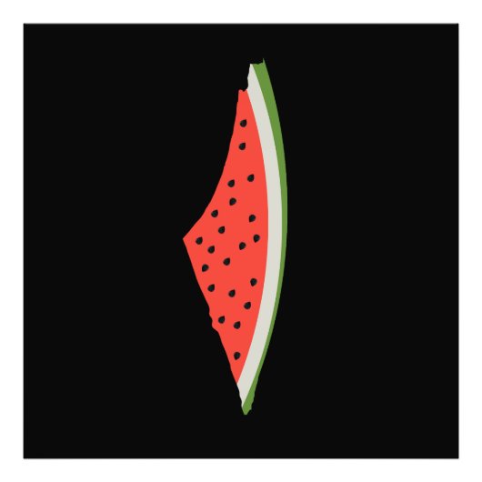 Palestina Watermeloen Vlag Kaart. Vrije Palestijne Foto Afdruk (Voorkant)