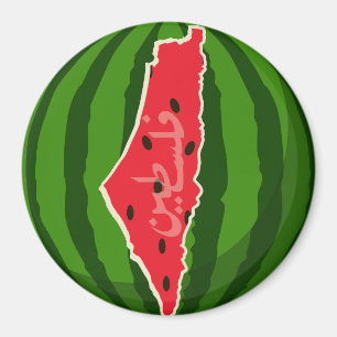 Palestina Watermeloen Vlag Kaart. Vrije Palestijne Magneet