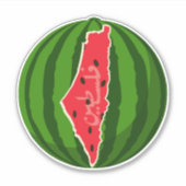Palestina Watermeloen Vlag Kaart. Vrije Palestijne Sticker (Voorkant)