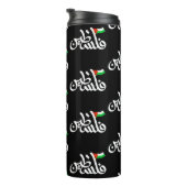 Palestina woord in het Arabisch Wordart & Palestin Thermosbeker (Geroteerd rechts)