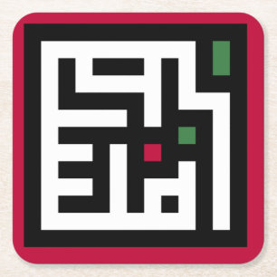 Palestina woord in het Arabisch Wordart- vierkant  Kartonnen Onderzetters