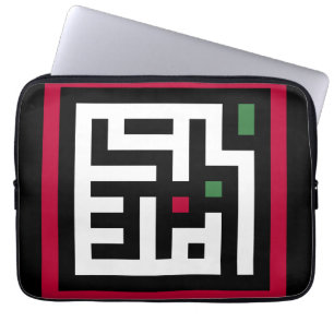 Palestina woord in het Arabisch Wordart- vierkant  Laptop Sleeve
