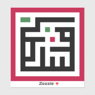 Palestina woord in het Arabisch Wordart- vierkant  Sticker